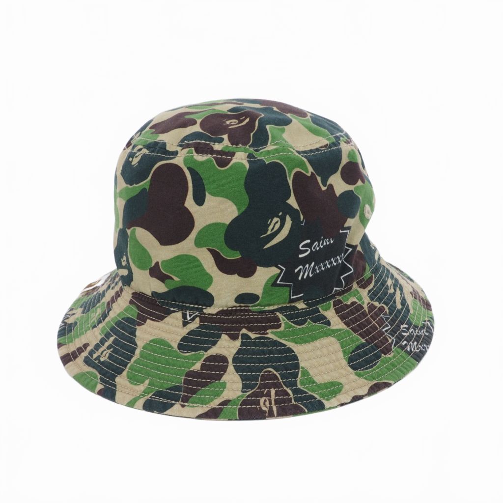 Saint Michael × Bape カモフラージュ バケットハット SAINT MICHAEL×A BATHING APE/セントマイケル×ア・ベイシング