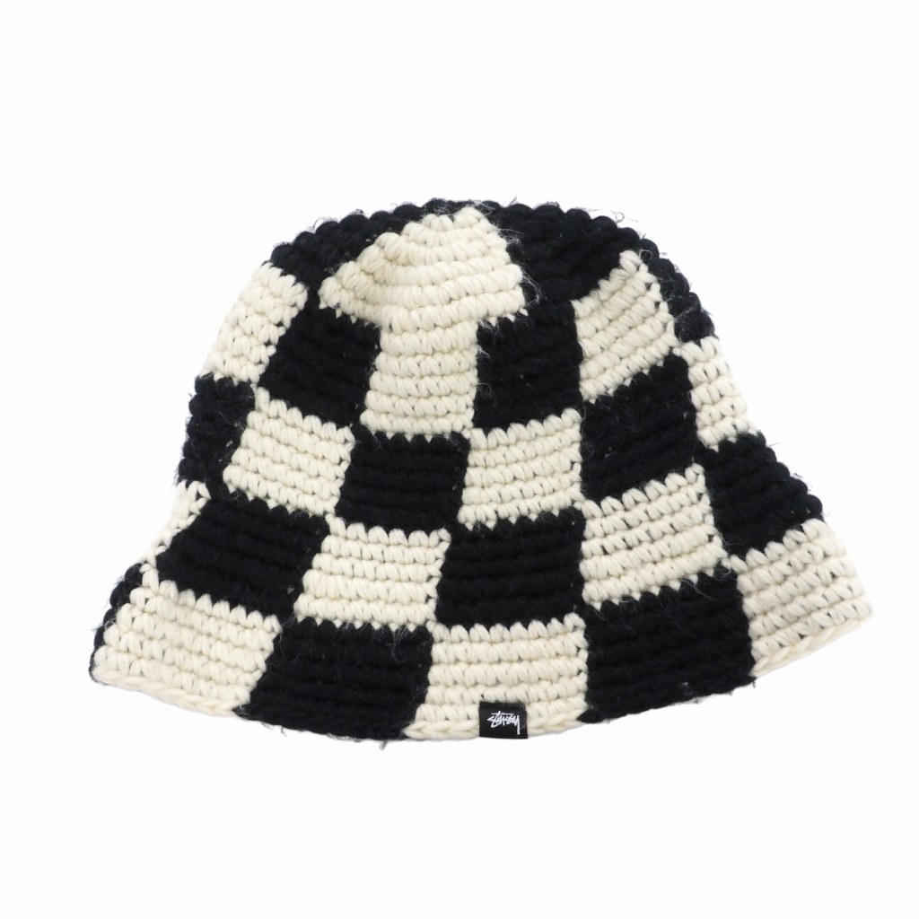 ステューシー STUSSY 23AW BUCKET HAT CHECKER KNIT バケット ハット 