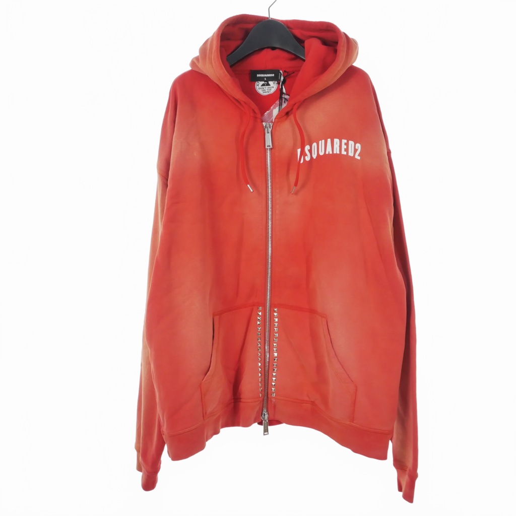 DSQUARED2 Dsquared2 ジップアップロゴパーカー 赤 S (ディー