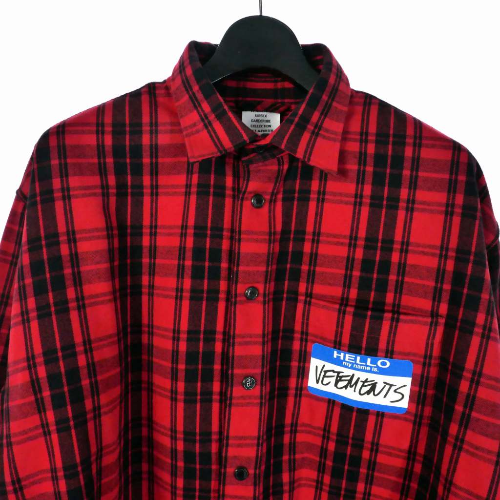 VETEMENTS 赤と黒のチェック フランネルジャケット