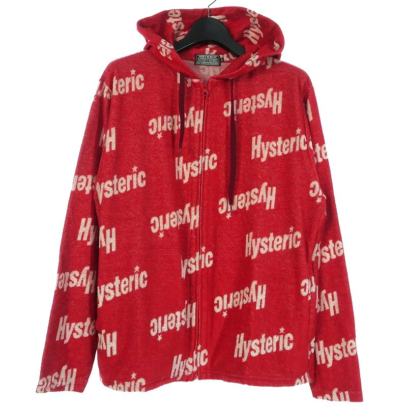 ヒステリックグラマー HYSTERIC GLAMOUR SLANTED LOGO 総柄 ジップ 