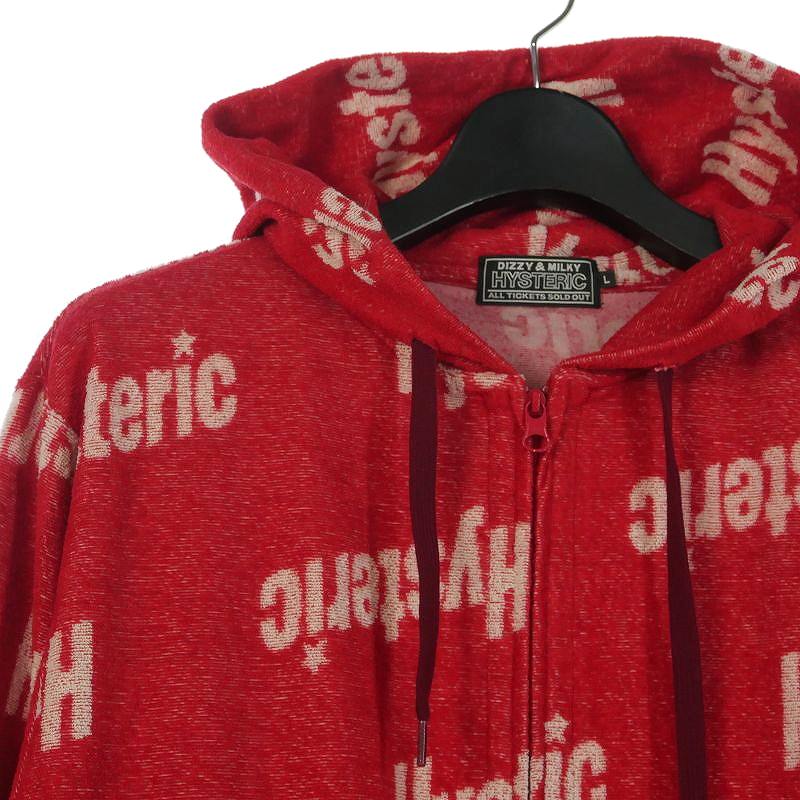 ヒステリックグラマー HYSTERIC GLAMOUR SLANTED LOGO 総柄 ジップ  