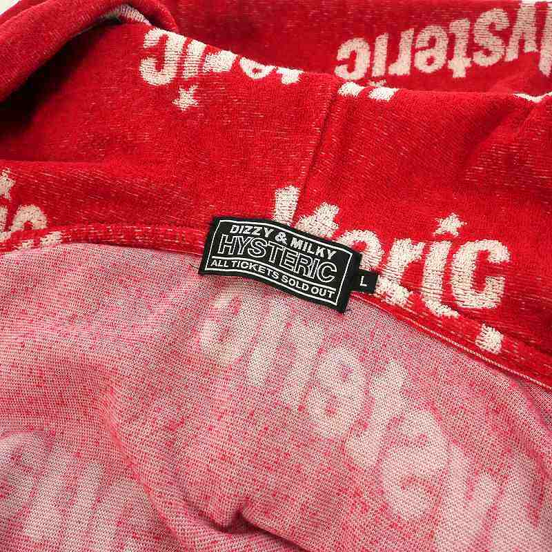 ヒステリックグラマー HYSTERIC GLAMOUR SLANTED LOGO 総柄 ジップ  