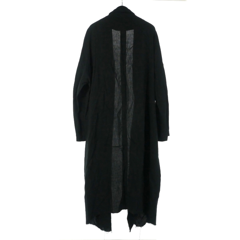 ブフト bukht 17SS ガウン ロングコート カットオフ 3 ブラック 黒 B  