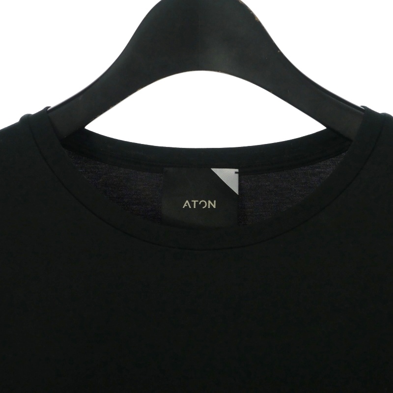 エイトン ATON ロングTシャツ カットソー 長袖 2 ブラック 黒