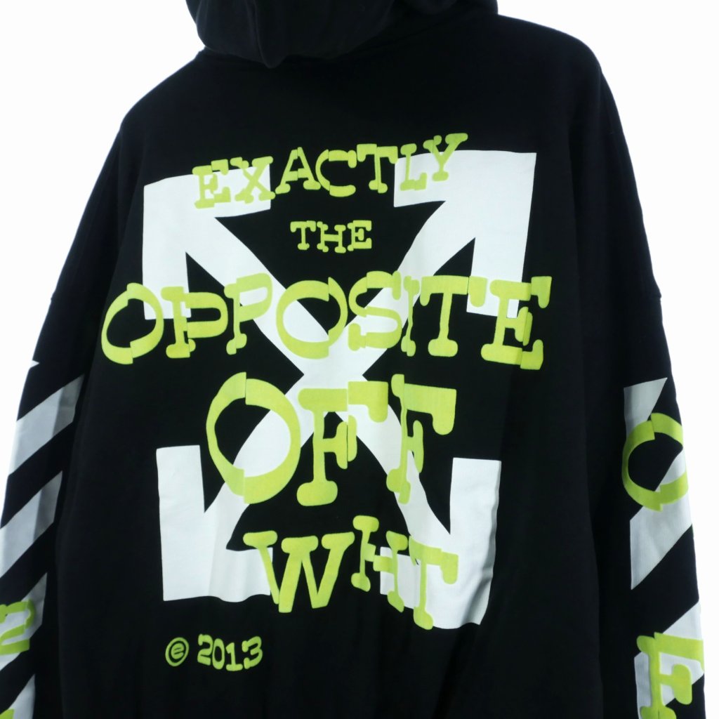 未使用品 オフホワイト OFF WHITE 23SS Black hoodie with logo print  