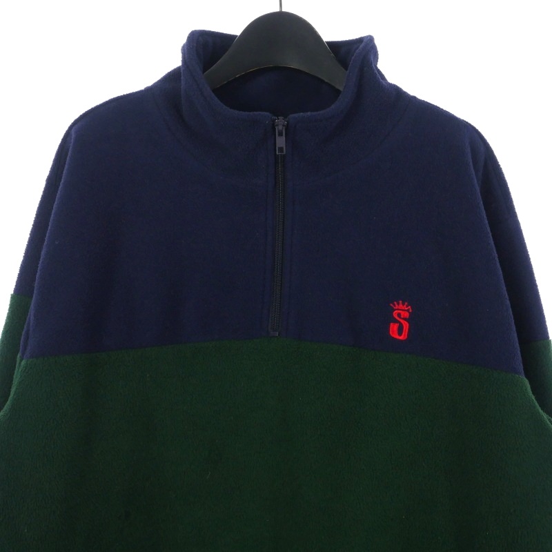 ステューシー STUSSY ハーフジップ ボーダー フリースジャケット