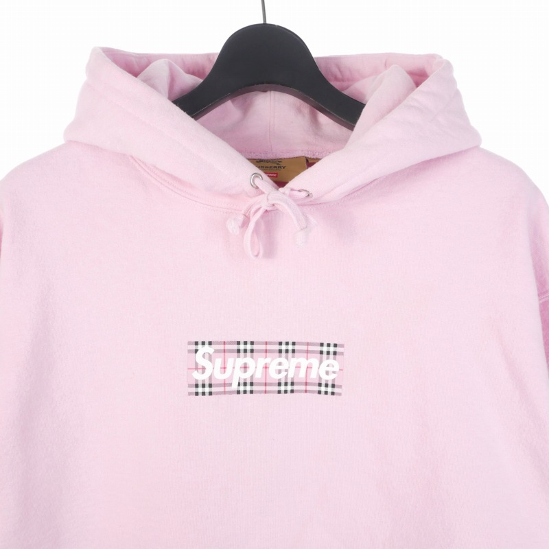 シュプリーム SUPREME Burberry Box Logo Hooded Sweatshirt Pink 