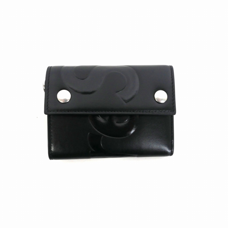 コ*す様 Supreme ロゴ入り ブラック二つ折り財布 コ*す様 Supreme ロゴ