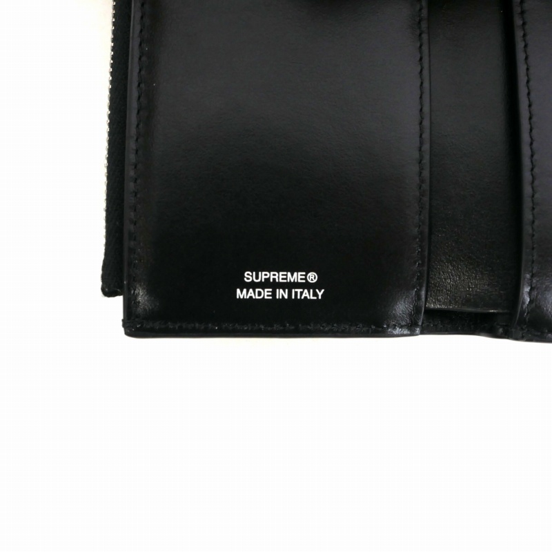 シュプリーム SUPREME 二つ折り財布 Leather chain wallet SUPREMEロゴ