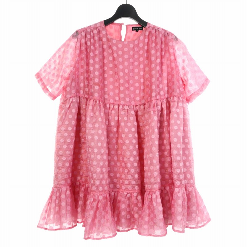 sister jane ピンク ドット柄 ミニワンピース S シスタージェーン sister jane ドット ミニワンピース S ピンク