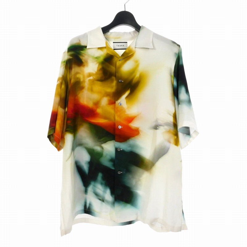 TAAKK ⁄ BLURRED FLOWER SILK SHIRTS TAAKK BLURRED FLOWER