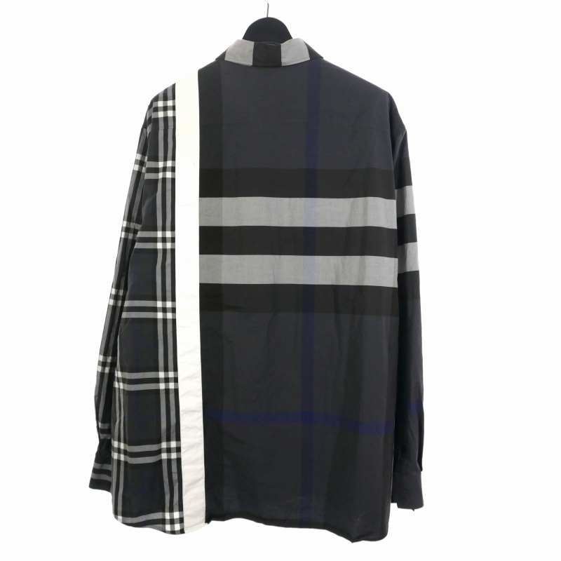 バーバリー BURBERRY チェック シャツ 長袖 グレー 8033933 メンズ 202 