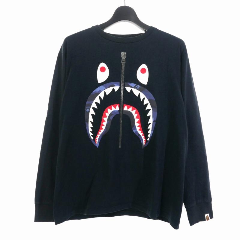アベイシングエイプ A BATHING APE シャーク Tシャツ カットソー 長袖 