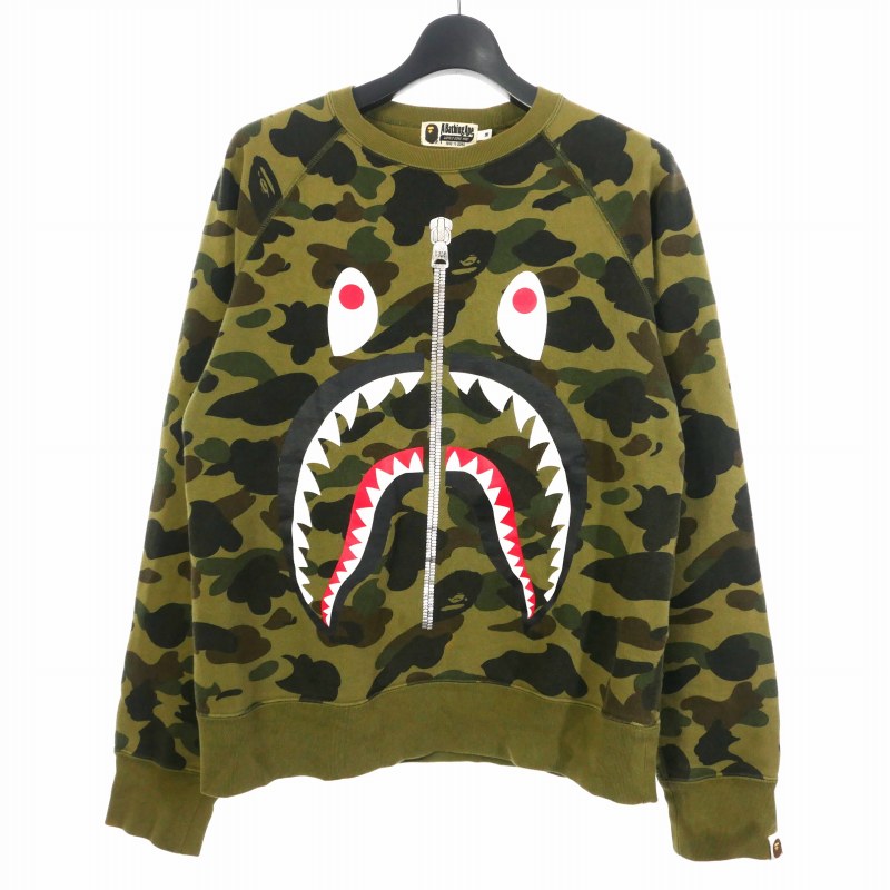 アベイシングエイプ A BATHING APE 1ST CAMO SHARK CREWNECK カモフラ 
