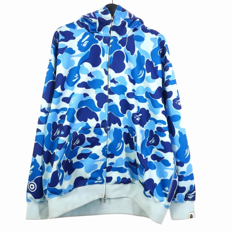 A Bathing ape シャークパーカー　水色 アベイシングエイプ A BATHING APE ABC Camo Shark Full Zip