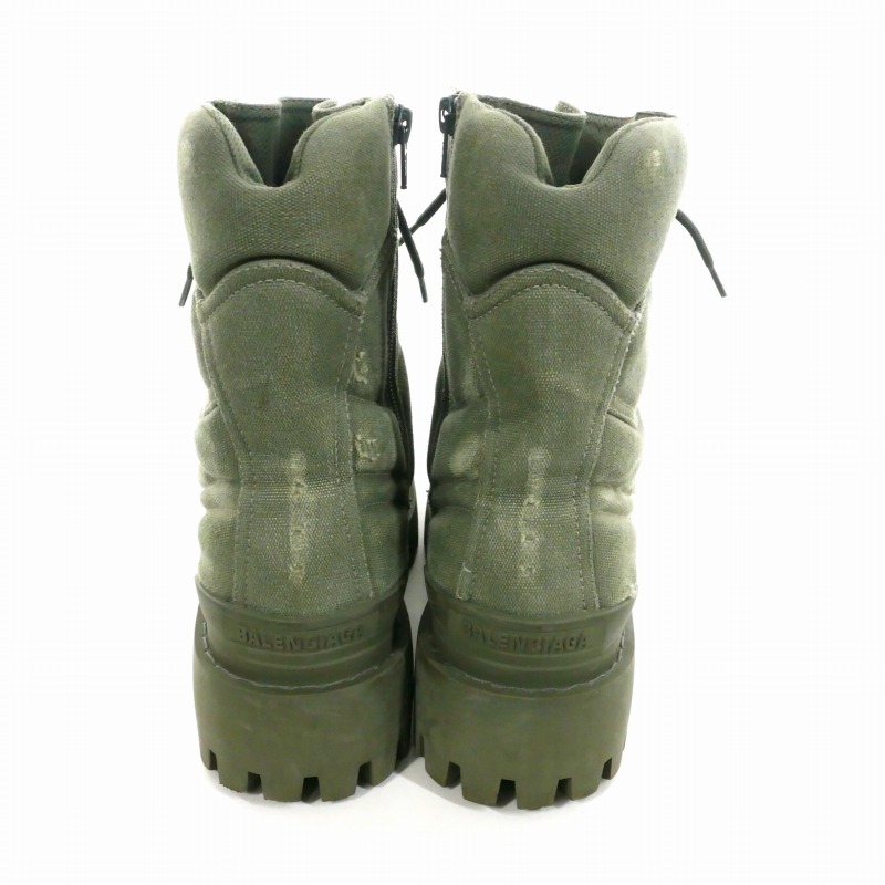 バレンシアガ COMBAT STRIKE コットンキャンバスブーツ メンズ 43 Men's Combat Strike Boot in Black | Balenciaga CA