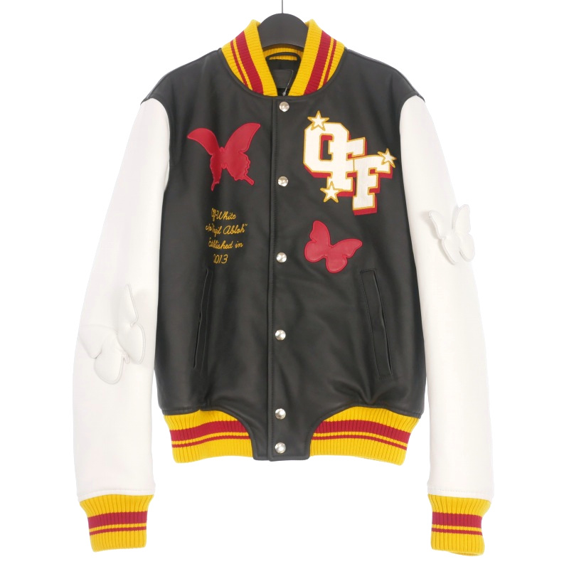 オフホワイト OFF WHITE 2013 LEATHER VARSITY レザーバーシティ 