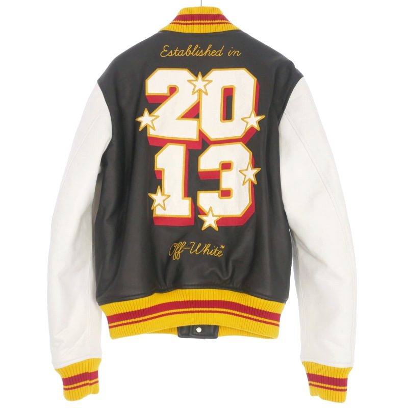 オフホワイト OFF WHITE 2013 LEATHER VARSITY レザーバーシティ 