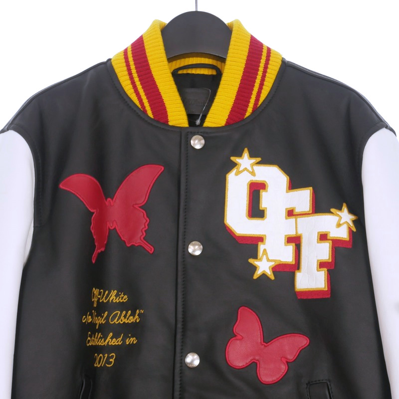 オフホワイト OFF WHITE 2013 LEATHER VARSITY レザーバーシティ 