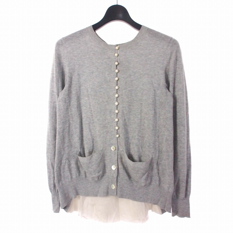サカイ sacai 18AW バック切替 ニットカーディガン 2 グレー 18