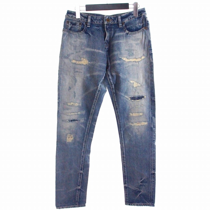 デンハム DENHAM ポイント ダメージ加工 スキニーパンツ デニム 