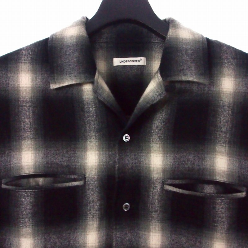アンダーカバー UNDERCOVER 24AW オンブレチェックシャツ 長袖 3 ブラック 黒 UP2D4402 メンズ