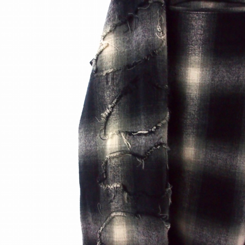 アンダーカバー UNDERCOVER 24AW オンブレチェックシャツ 長袖 3 ブラック 黒 UP2D4402 メンズ