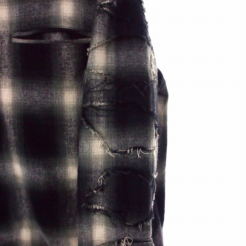 アンダーカバー UNDERCOVER 24AW オンブレチェックシャツ 長袖 3 ブラック 黒 UP2D4402 メンズ