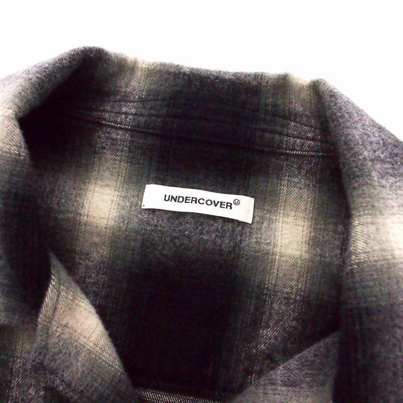 アンダーカバー UNDERCOVER 24AW オンブレチェックシャツ 長袖 3 ブラック 黒 UP2D4402 メンズ