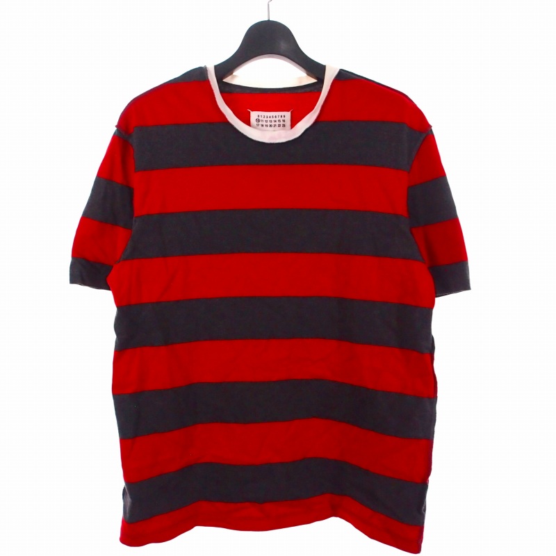 【中古】マルタンマルジェラ Martin Margiela ボーダー Tシャツ カットソー 半袖 44 レッド/グレー s50gc0498 メンズ マルジェラ ボーダーtシャツ マルタンマルジェラ Martin Margiela