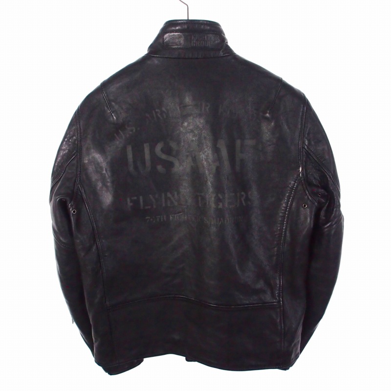 アヴィレックス AVIREX AGED WAPPEN STAND ZIP RIDERS ライダース 
