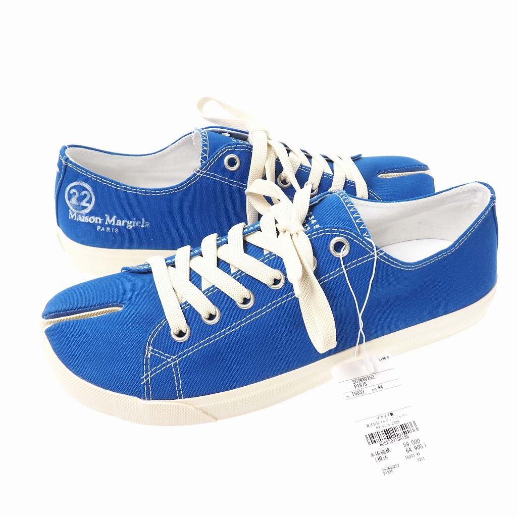 未使用品 メゾンマルジェラ Maison Margiela 19SS キャンバス タビ ローカット スニーカー 足袋 シューズ 44 青 ブルー S57WS0252 国内正規 メンズ 203-202106270382
