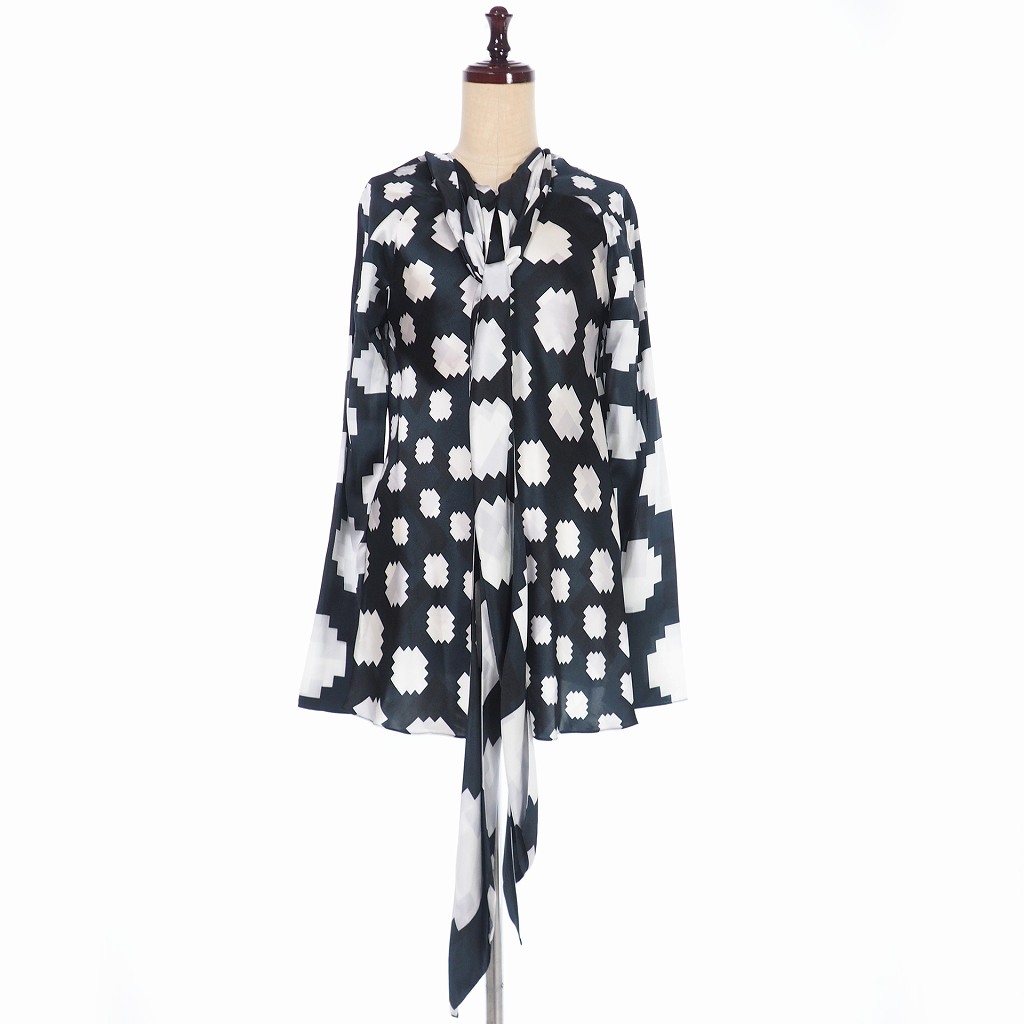 未使用品 マルニ MARNI 19AW 長袖 総柄 ブラウス カットソー リボン 36 