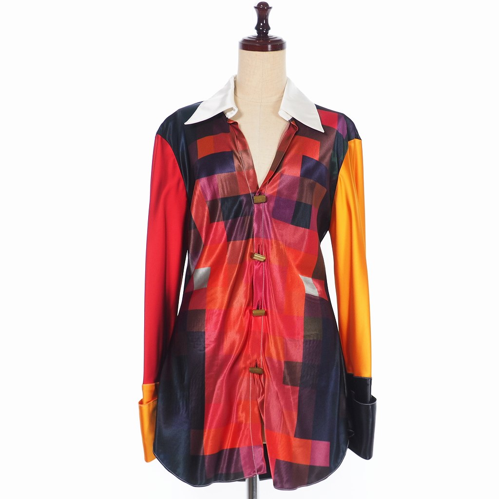 未使用品 マルニ MARNI 19AW グラフィック ピクセル プリント サテン 