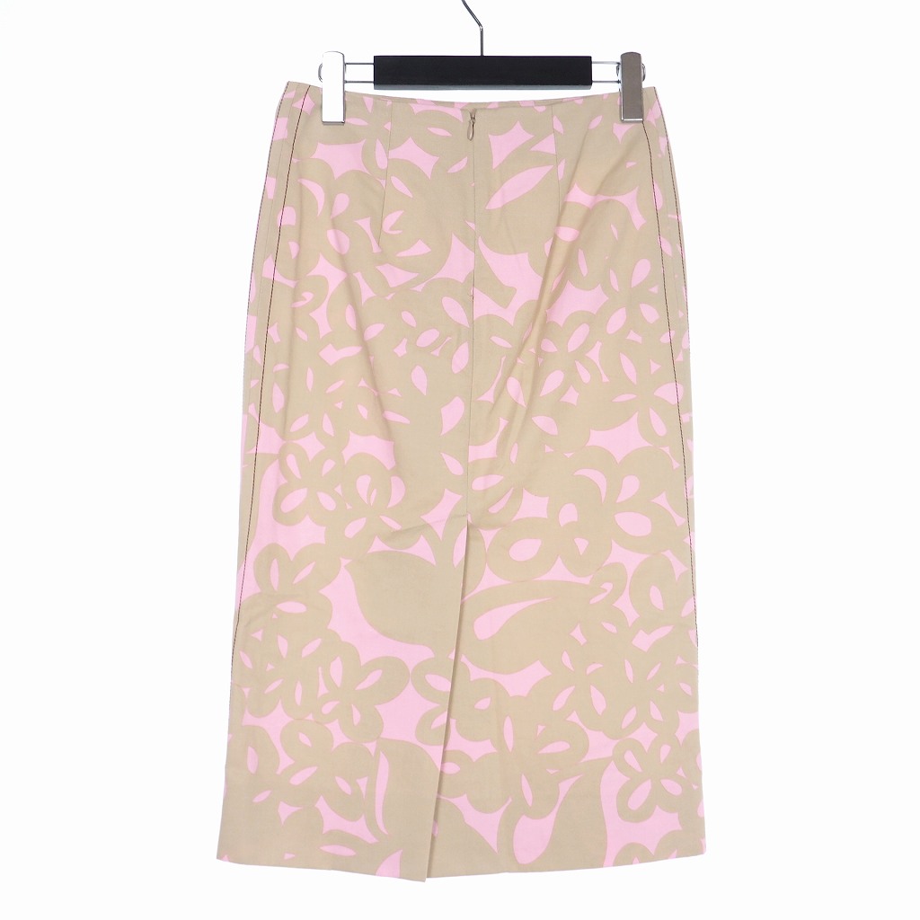 未使用品 マルニ MARNI 19SS 花柄 スリット スカート ひざ丈 36 ピンク 