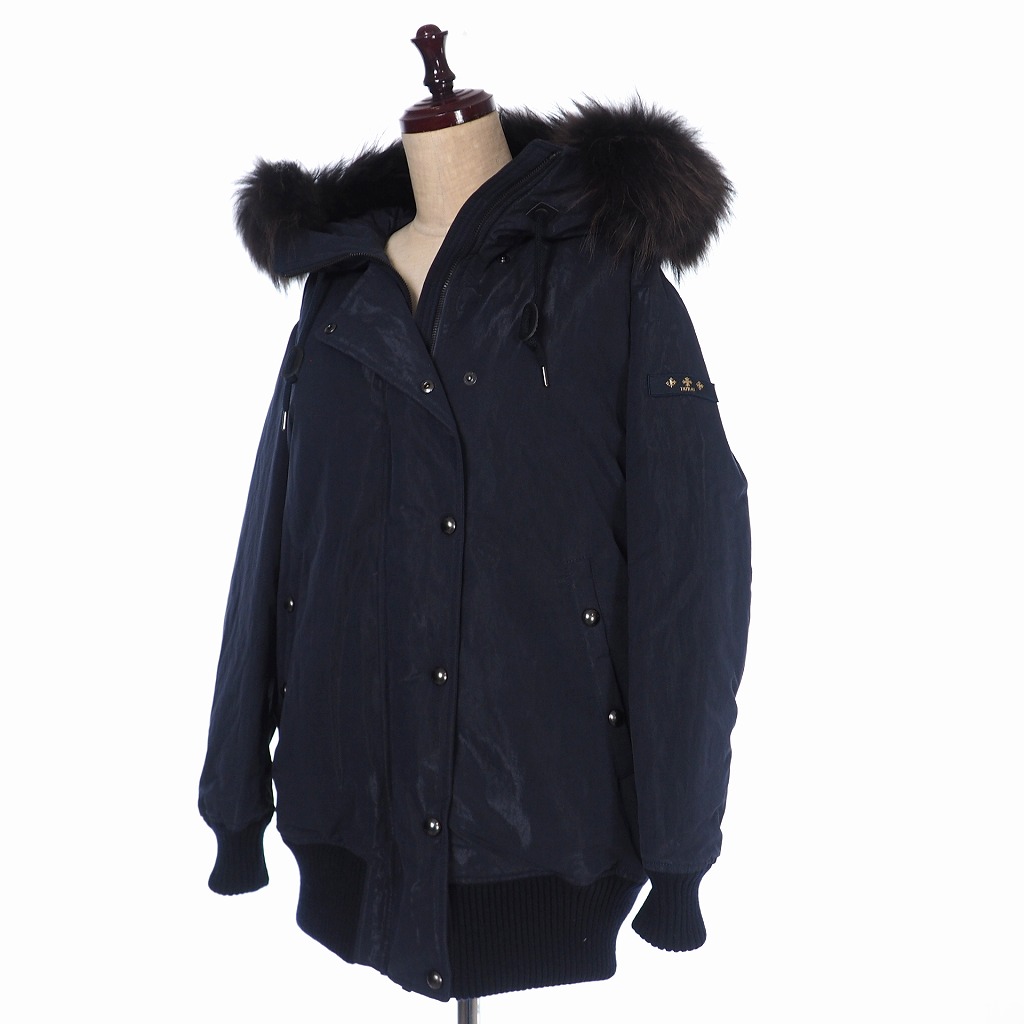 未使用品 タトラス Tatras aw Bormida ボルミダ リブファーフーデッド ミリタリーダウンコート ダウンジャケット 3 ネイビー 紺 Ltaa4751 国内正規 レディース 3 ベクトルパーク
