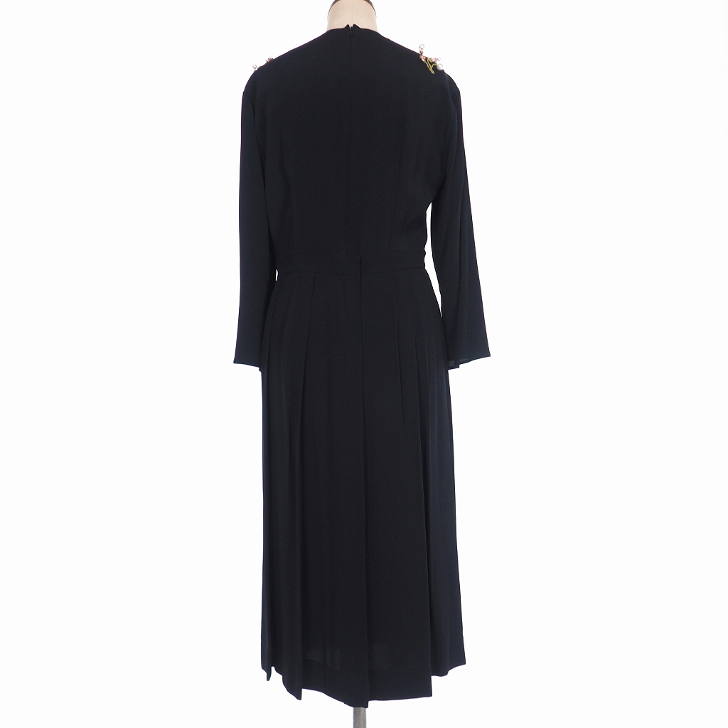 未使用品 マルニ MARNI 20SS フラワー パール ロング ドレス シルク  