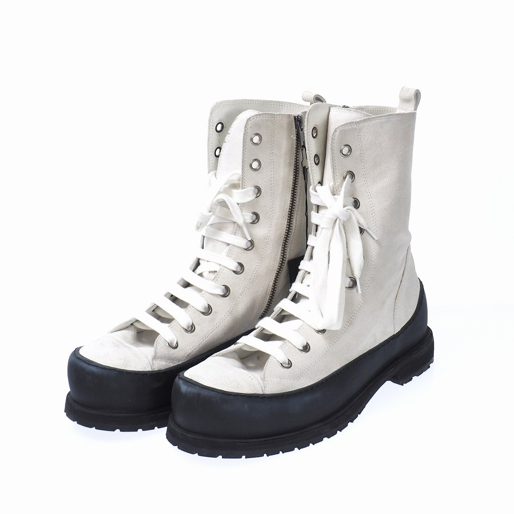 女性に人気 ブーツ レザー スウェード レースアップ サイドジップ ss Demeulemeester Ann アンドゥムルメステール 42 メンズ 01 4240 ホワイト 白 ブーツ Jewelryhistorians Org