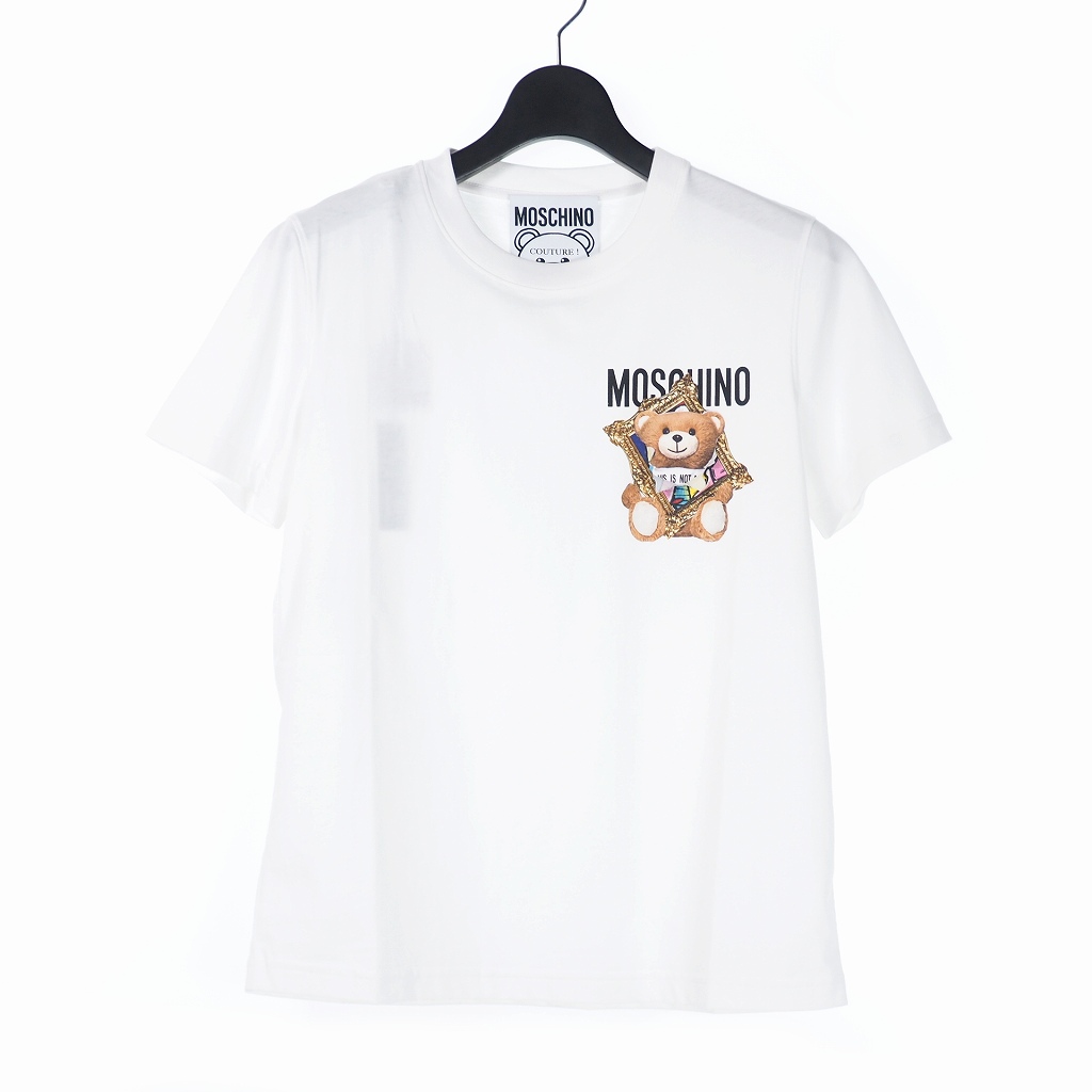 未使用品 モスキーノ MOSCHINO 20SS フレーム テディベア プリント T  