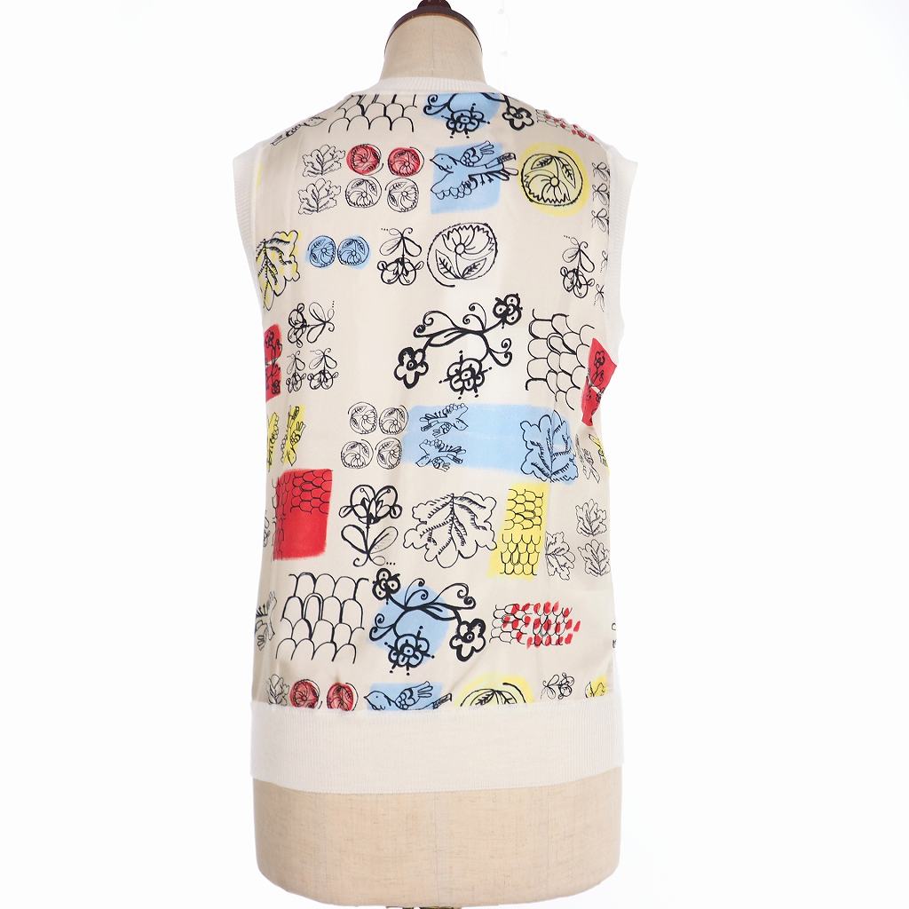 未使用品 マルニ MARNI 19AW 総柄 ノースリーブ ニット ベスト 切替 