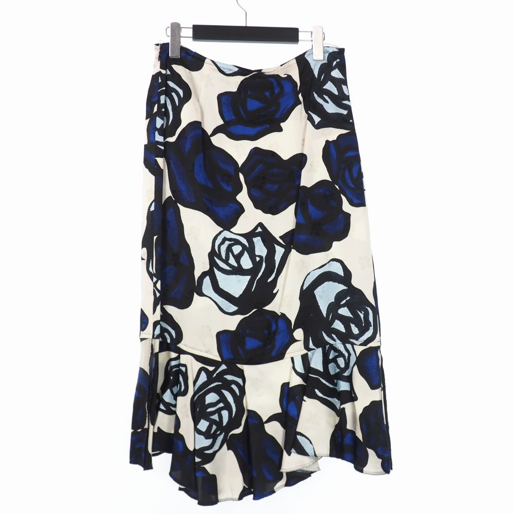 未使用品 マルニ MARNI 20AW 花柄 サテンジャガード ロングスカート 40 