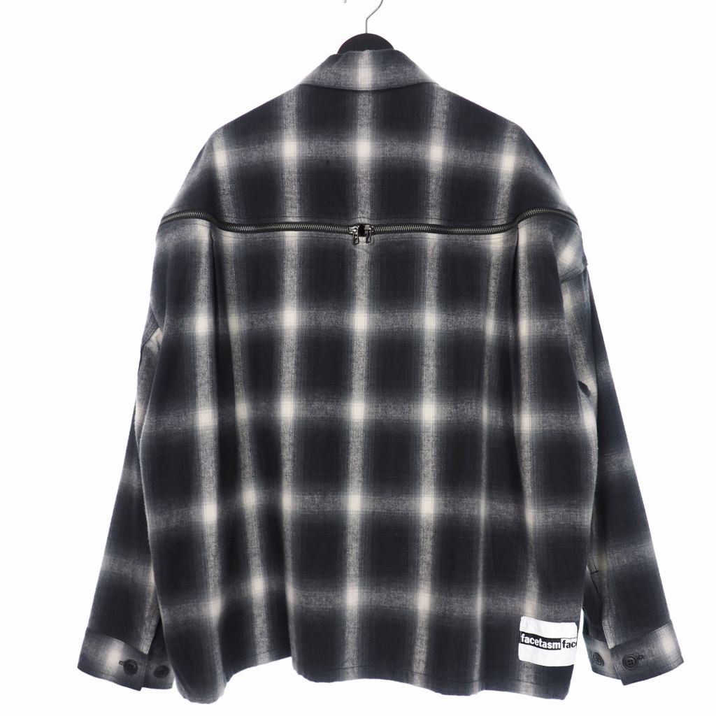 ファセッタズム FACETASM 21AW CHECK ZIPPER SHIRT チェック ジッパー 