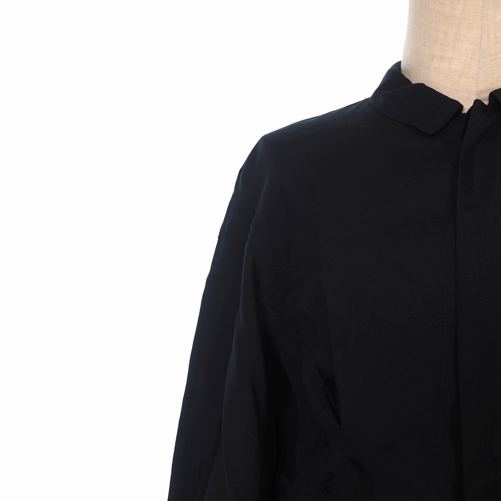 未使用品 ファセッタズム Facetasm 17ss タイ フロント クロップドシャツ 半袖 ショート丈 ブラウス 1 ブラック 黒 Zuk 3010 03 レディース 3 ベクトルパーク