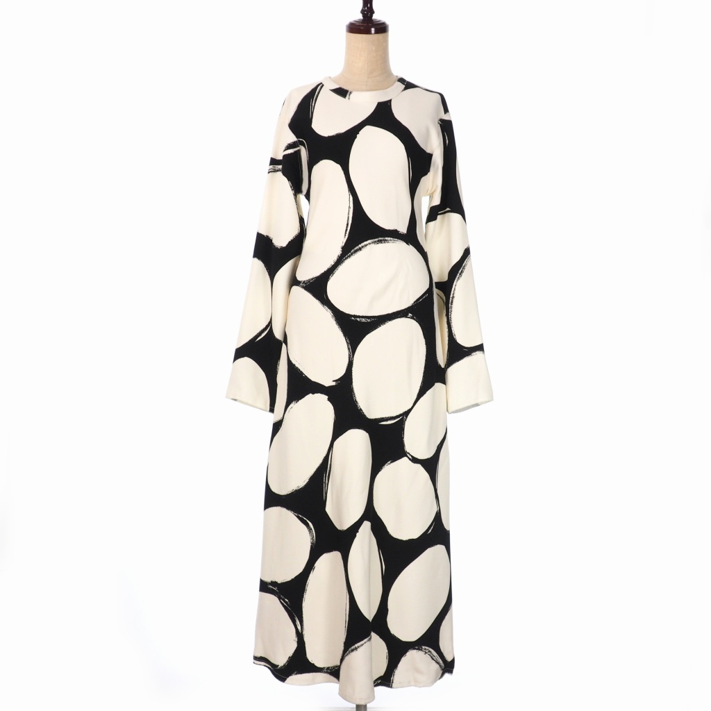 マルニ MARNI 20AW ドット柄 ロングワンピース ドレス 長袖 マキシ丈  