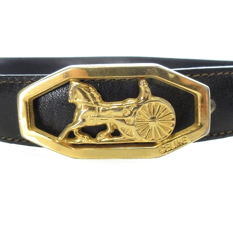 セリーヌ CELINE ヴィンテージ 馬車金具 トップ式バックル ベルト  