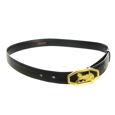 セリーヌ CELINE ヴィンテージ 馬車金具 トップ式バックル ベルト  