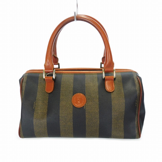 フェンディ FENDI ハンドバッグ ミニボストン ペカン柄 PVC 