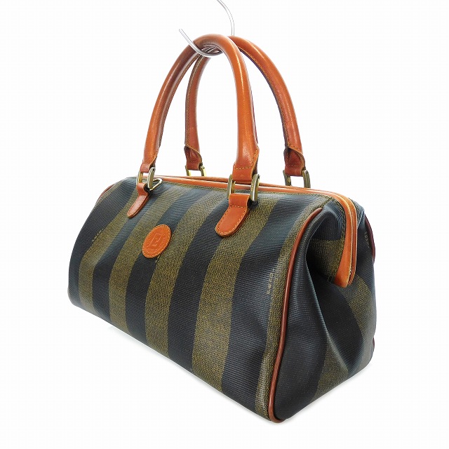 3AM87 FENDI フェンディ ボストンバッグ ペカン柄 PVC レザー フェンディ FENDI ハンドバッグ ミニボストン ペカン柄 PVC×レザー