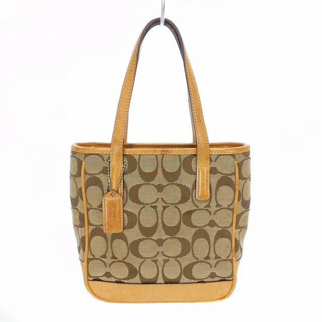 コーチ COACH 6087 シグネチャー ミニ トートバッグ キャンバス レザー